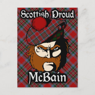 Scottish Klan McBain MacBain Tartan Postcard Vykort
