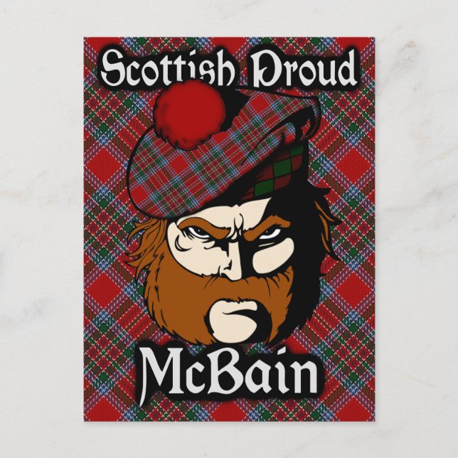 Scottish Klan McBain MacBain Tartan Postcard Vykort (Framsida)