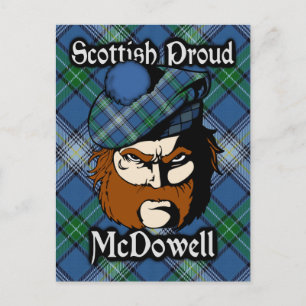 Scottish Klan McDowell Tartan Postcard Vykort