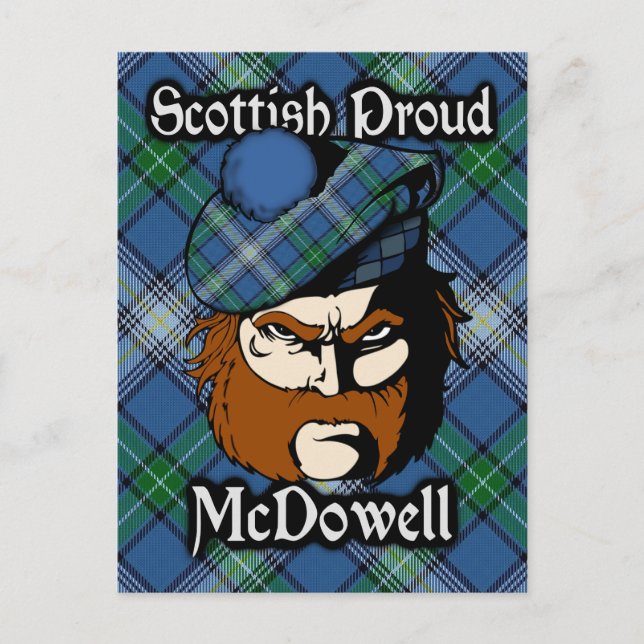 Scottish Klan McDowell Tartan Postcard Vykort (Framsida)
