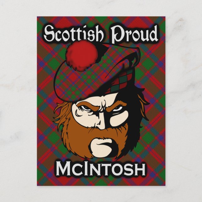 Scottish Klan McIntosh Tartan Postcard Vykort (Framsida)
