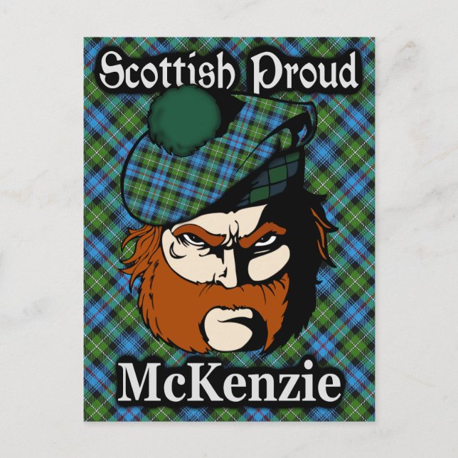 Scottish Klan McKenzie Tartan Postcard Vykort (Framsida)