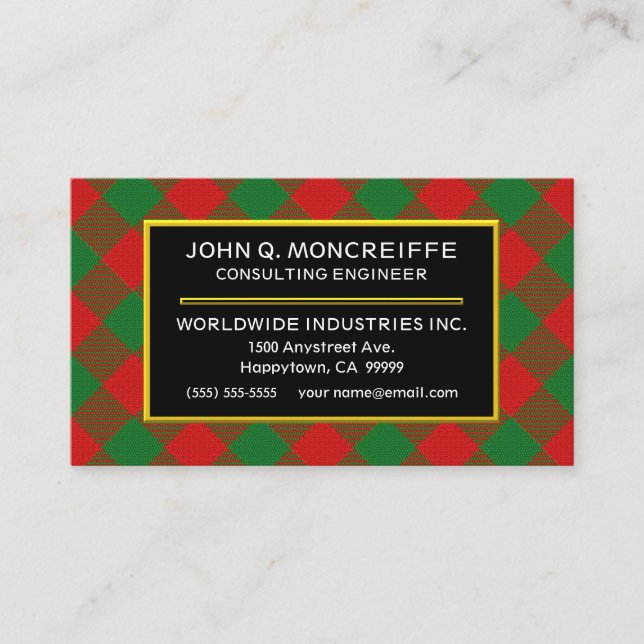 Scottish Klan Moncreiffe Tartan Play Visitkort (Framsida)
