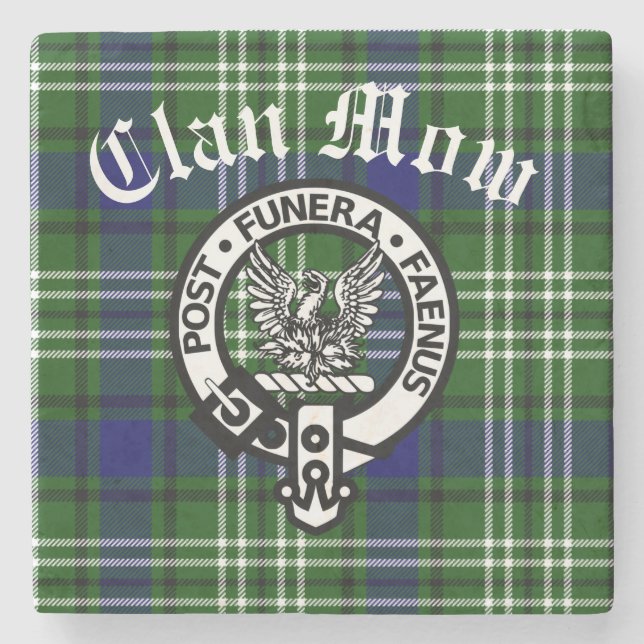 Scottish Klan Mow Vapensköld & Tartan Stenunderlägg (Framsidan)