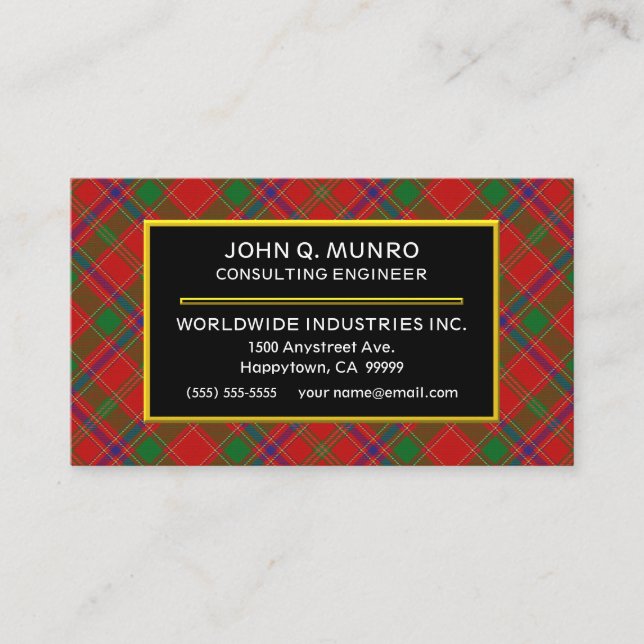 Scottish Klan Munro Tartan Play Visitkort (Framsida)