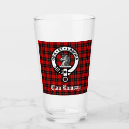 Scottish Klan Ramsay Vapensköld Badge & Tartan Glaskopp
