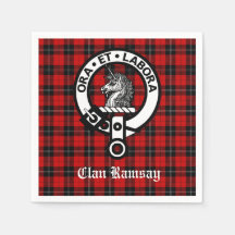 Scottish Klan Ramsay Vapensköld Badge & Tartan