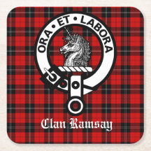 Scottish Klan Ramsay Vapensköld & Tartan Anpassade