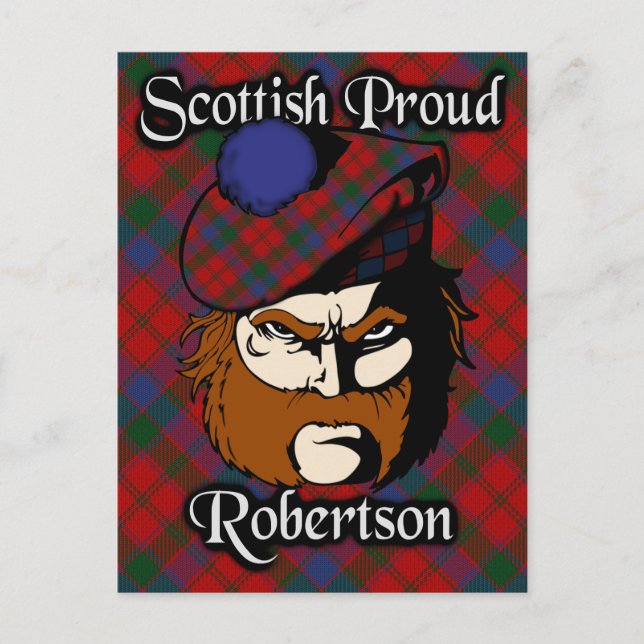 Scottish Klan Robertson Tartan Postcard Vykort (Framsida)