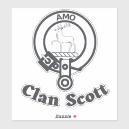 Scottish Klan Scott Vapensköld Badge XL Klistermärken