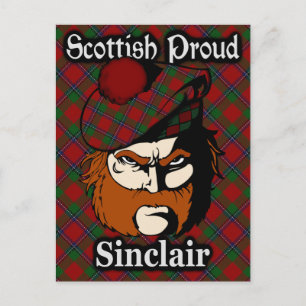 Scottish Klan Sinclair Tartan Postcard Vykort