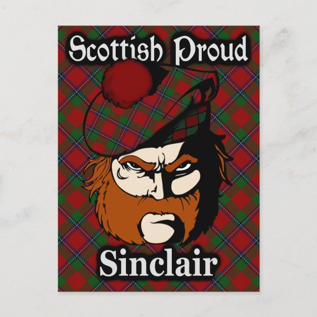 Scottish Klan Sinclair Tartan Postcard Vykort (Framsida)