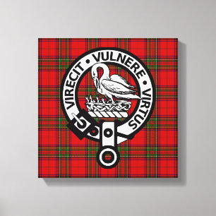 Scottish Klan Stuart Tartan och Vapensköld Canvastryck