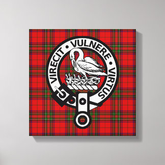 Scottish Klan Stuart Tartan och Vapensköld Canvastryck
