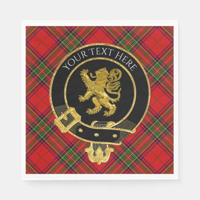Scottish Klan Vapensköld Lejon Tartan Pappersservett (Framsidan)