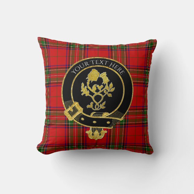 Scottish Klan Vapensköld Ro Thistle Tartan Kudde (Framsida)