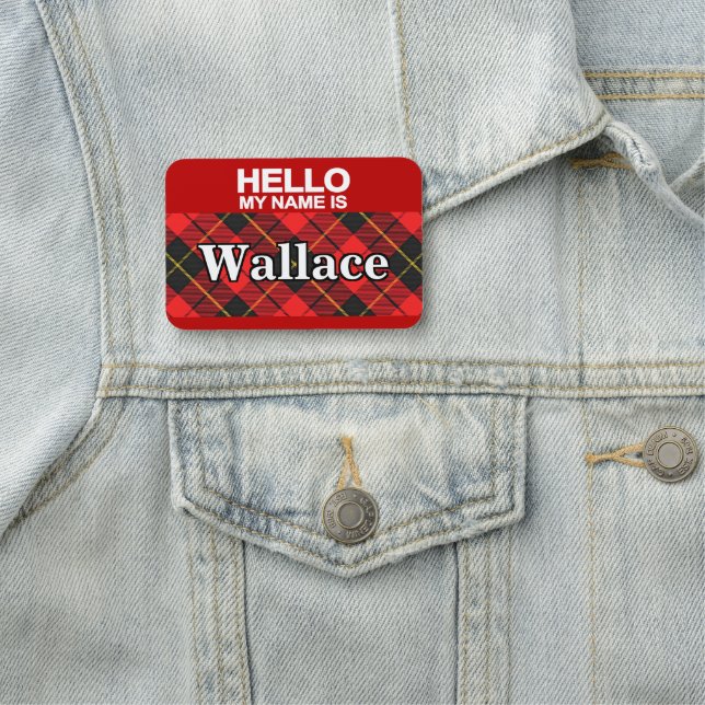 Scottish Klan Wallace Tartan Play Namnbricka (På plats)
