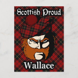 Scottish Klan Wallace Tartan Postcard Vykort