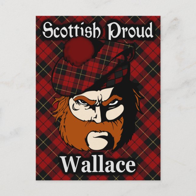 Scottish Klan Wallace Tartan Postcard Vykort (Framsida)