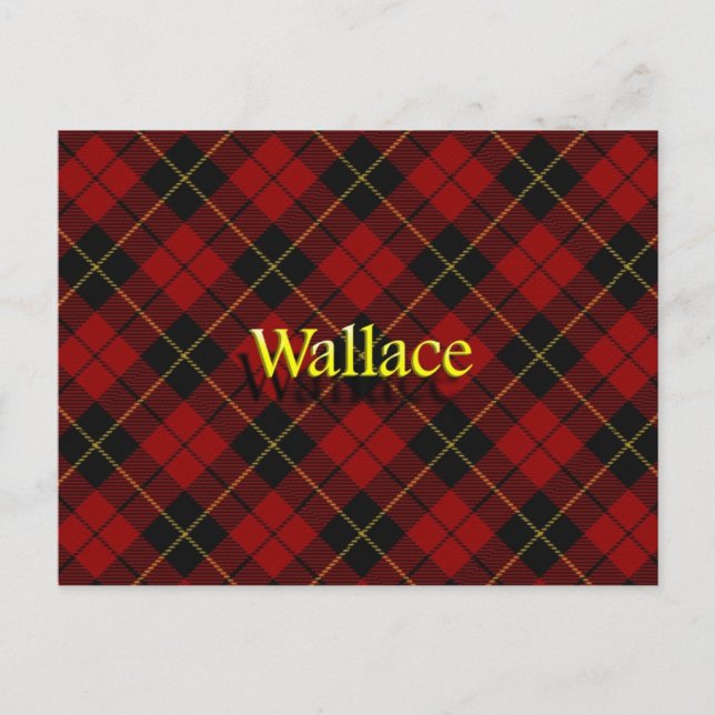 Scottish Klan Wallace Tartan Vykort (Framsida)