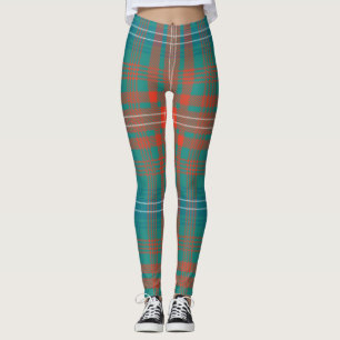 Scottish Klan Wilson Tartan Grönt Blue Play Leggings