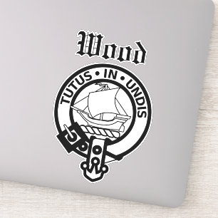 Scottish Klan Wood Vapensköld Badge Large Sticker Klistermärken