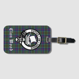 Scottish Klan Wood Vapensköld & Tartan Bagagebricka