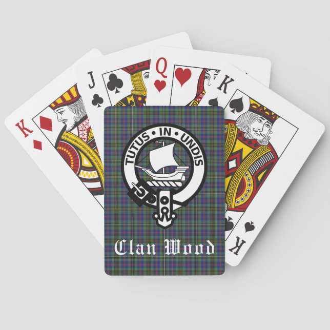 Scottish Klan Wood Vapensköld & Tartan Casinokort (Baksidan)