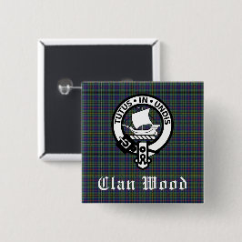 Scottish Klan Wood Vapensköld & Tartan Knapp