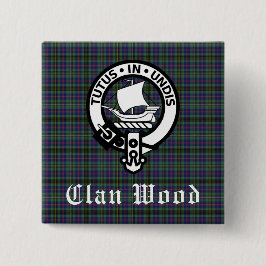Scottish Klan Wood Vapensköld & Tartan Knapp