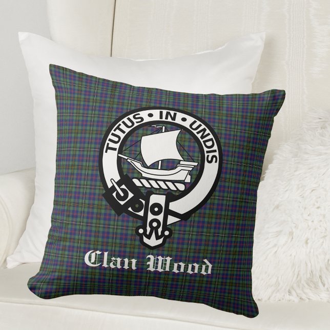 Scottish Klan Wood Vapensköld & Tartan Kudde (Skapare uppladdad)