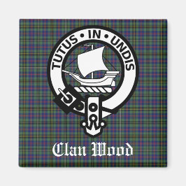 Scottish Klan Wood Vapensköld & Tartan Magnet
