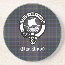 Scottish Klan Wood Vapensköld & Tartan Underlägg