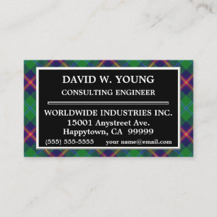 Scottish Klan Young Tartan Play Visitkort