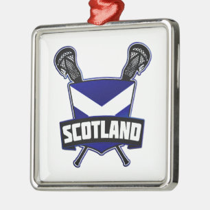 Scottish Lacrosse Logotyp Julgransprydnad Metall