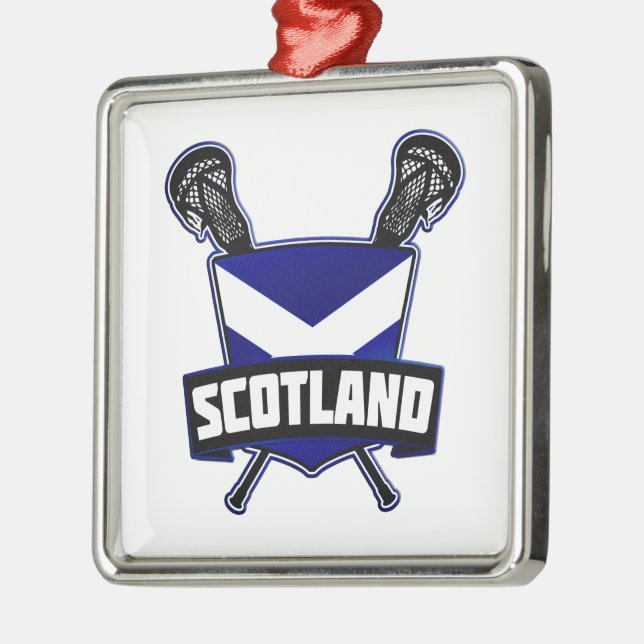 Scottish Lacrosse Logotyp Julgransprydnad Metall (Vänster)