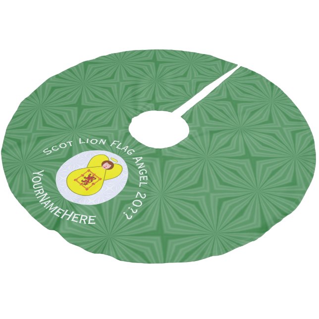 Scottish Lion Rampant Ängel Julflagga Personlig Julgransmatta Borstad Polyester (Vinklad)