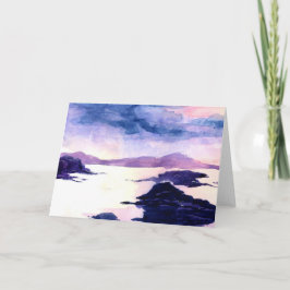 Scottish Loch Watercolor Painting Hälsning Card Kort