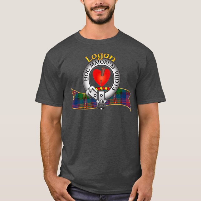 Scottish Logan Clan Tartan Crest A passion nail T Shirt (Framsida)
