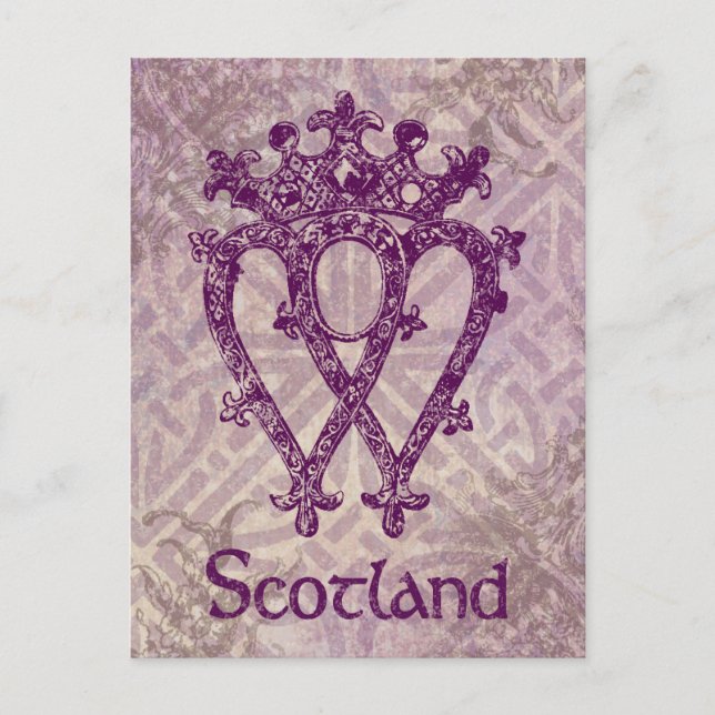 Scottish Luckenbooth Lila Celtic Knot Vykort (Framsida)