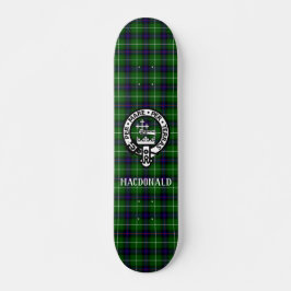Scottish MacDonald Tartan & Vapensköld Badge Mini Skateboard Bräda 18,5 Cm