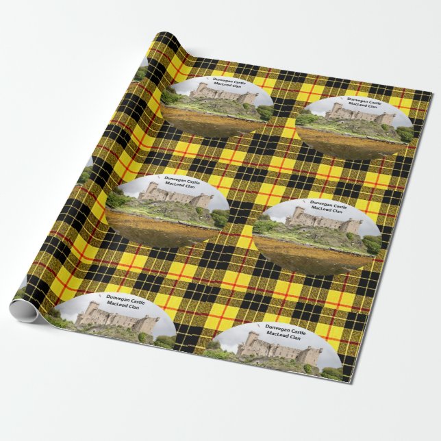 Scottish MacLeod Klan Dunvegan Castle Tartan Presentpapper (Utrullad)