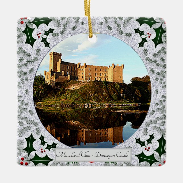 Scottish MacLeod Klans Dunvegan Castle Julafton Julgransprydnad Keramik (Framsida)