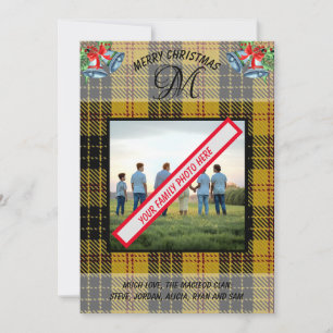 Scottish MacLeod-Klans Gult Tartan Julafton Card Julkort