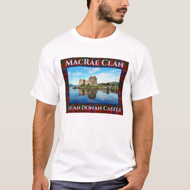 Scottish MacRae Klans Eilean Donan Castle T Shirt (Framsida)