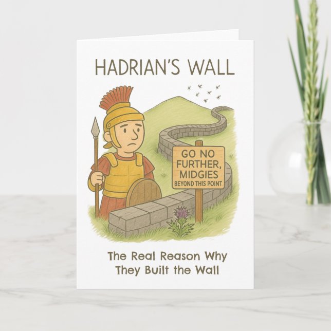 Scottish Midge humor Hadrians Wall Kort (Framsida)