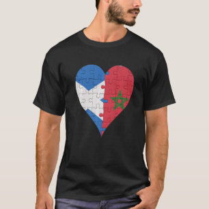 Scottish Moroccan Flagga Heart T Shirt