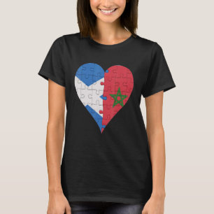 Scottish Moroccan Flagga Heart T Shirt
