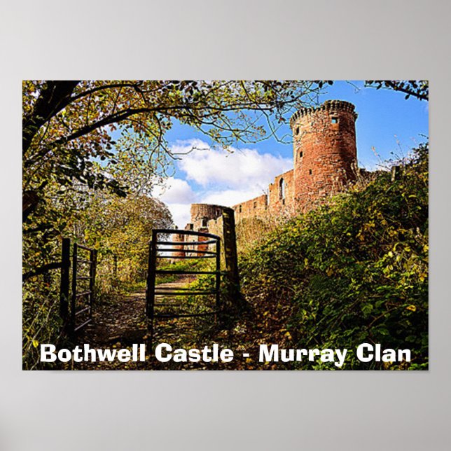 Scottish Murray Klans Bothwell Castle Photo Poster (Framsidan)