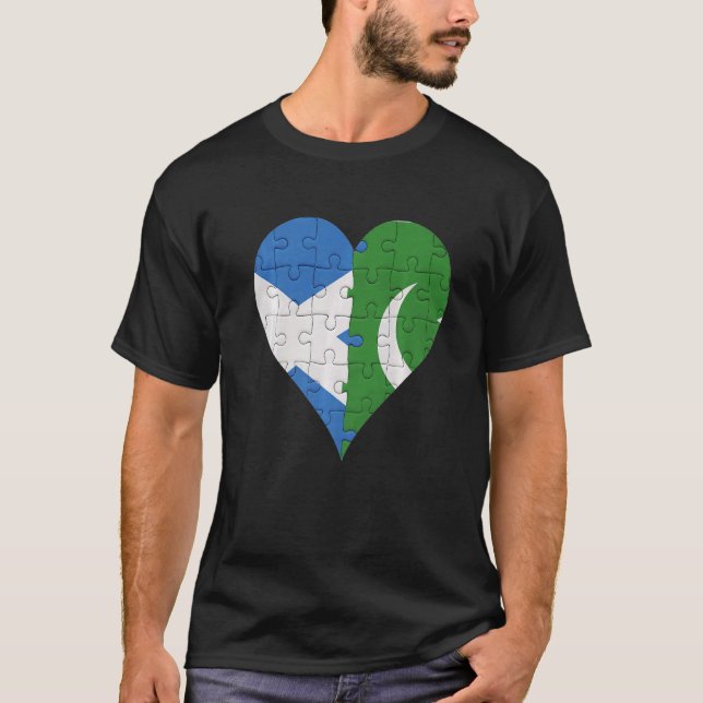Scottish pakistani Flagga Heart T Shirt (Framsida)